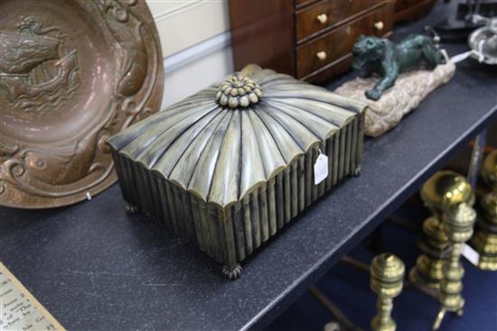 An Anglo Indian buffalo horn work box, 15.5in.
